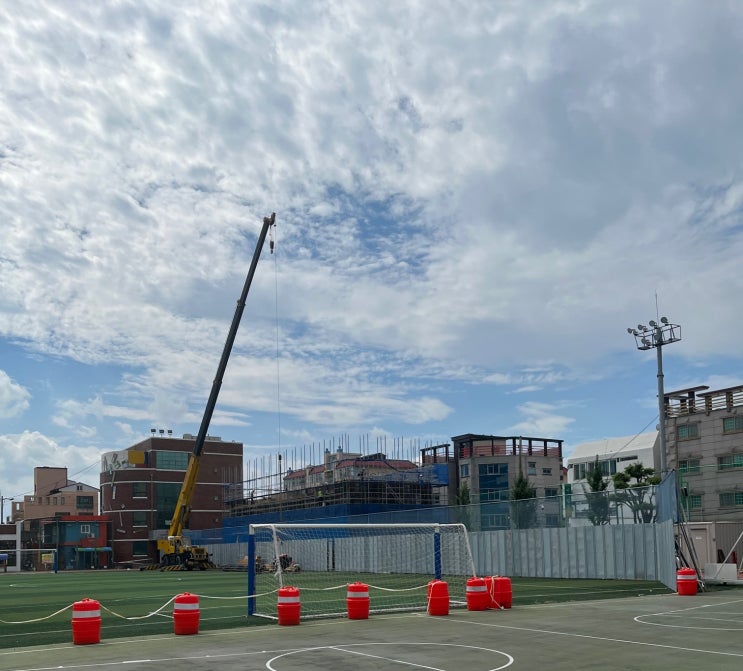  포항 항도중학교 준불연 PF보드 제로에너지 건축물 납품 현장