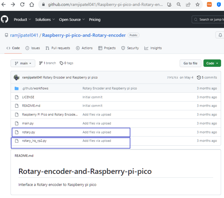  라즈베리파이 피코 보드에서 Rotary Encoder의 사용 방법