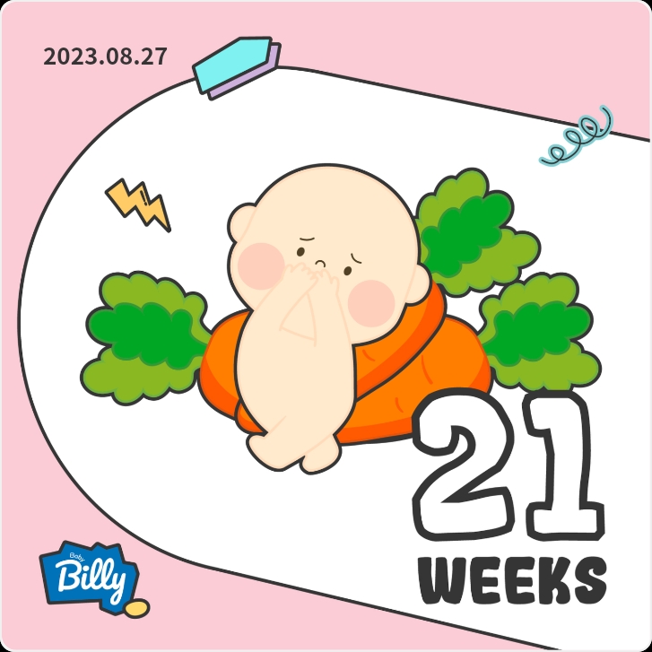  임신 21주차 신생아 바디슈트 아이원맘산모교실 갑상선약복용 밤부베베핫딜