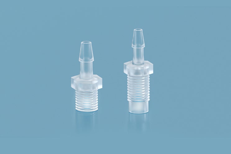  [Fitting]Barb-to-Male Adapter PP PTFE 재질 연질튜빙커넥터 아답터 니플 니쁠 Nipple 나사탭 UNF탭