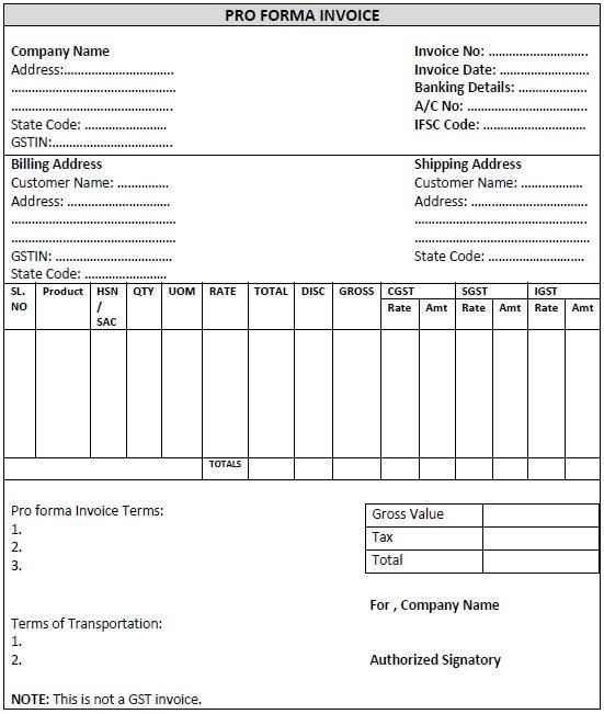 (인디샘 컨설팅) 인도 GST 하에서 견적 송장(ProForma Invoice)에 대한 개요