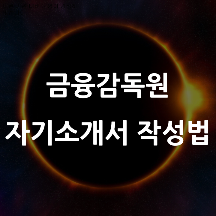  2023년 하반기 금융감독원 자기소개서, 더 완성도 높일 수 있는 작성법