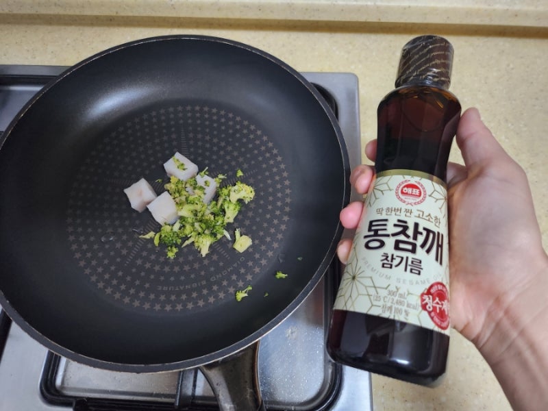 고급참기름 사조 해표 통참깨참기름 으로 19개월 아기 반찬만들기