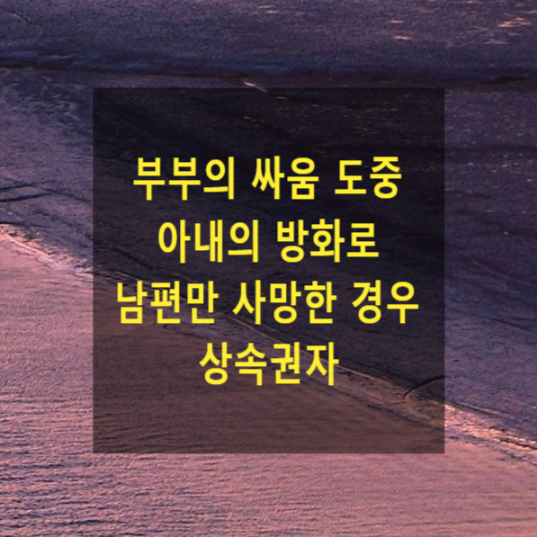 상속 - 부부의 싸움 도중 아내의 방화로 남편만 사망한 경우 상속권자(상속결격)