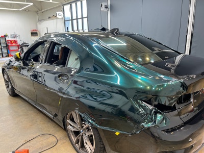 시흥 신현로38번길 / 전체 랩핑 / 택랩 글라스 그린 블랙 실크 / BMW / 3시리즈 (G20)