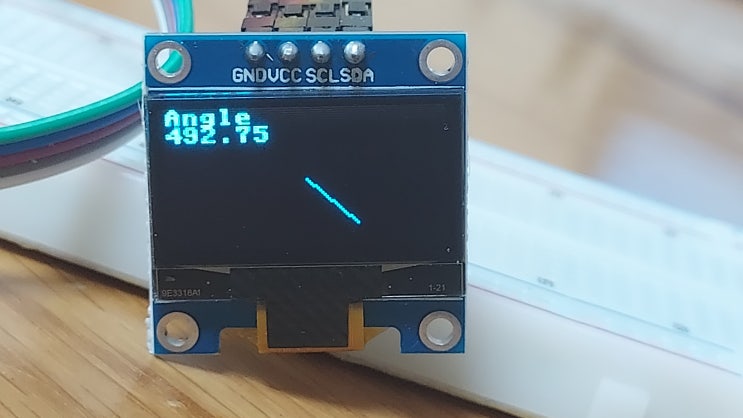  피코보드에서 Rotary Encoder 움직임을  OLED 화면에 표시하기