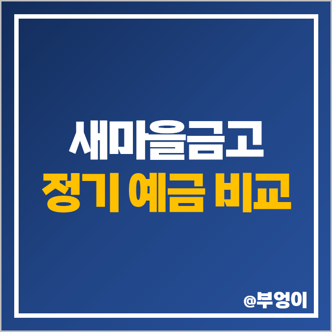 새마을금고 정기 예금 금리 비교 이자 높은 특판 추천 새마을금고 정기 예금 금리 비교 이자 높은 특판 추천