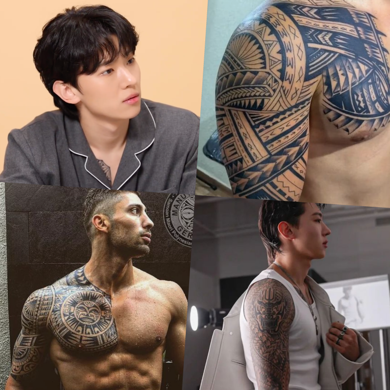 덱스 udt 문신 의미 폴리네시안 타투 도안 트라이벌 종류 팔 가슴 다리 문신 제거, 커버크림