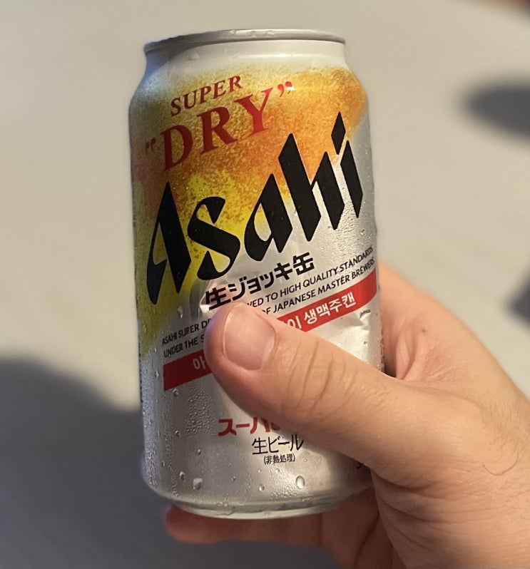  품절 대란 조합 / 아사히 슈퍼드라이 생맥주 캔과 먹태깡