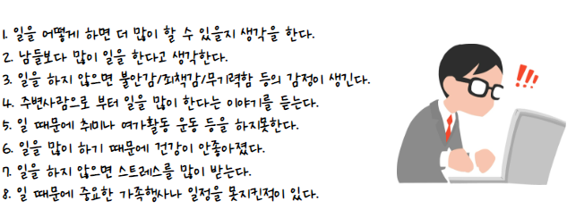  간단한 일중독 자가테스트