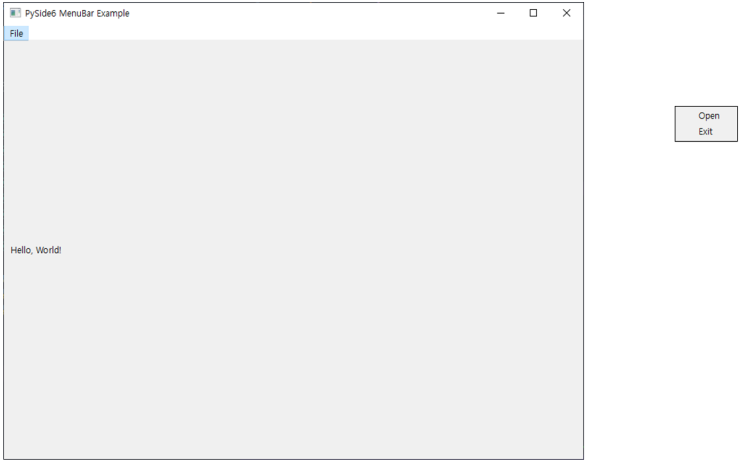  PySide6 QMenu 관련 문제