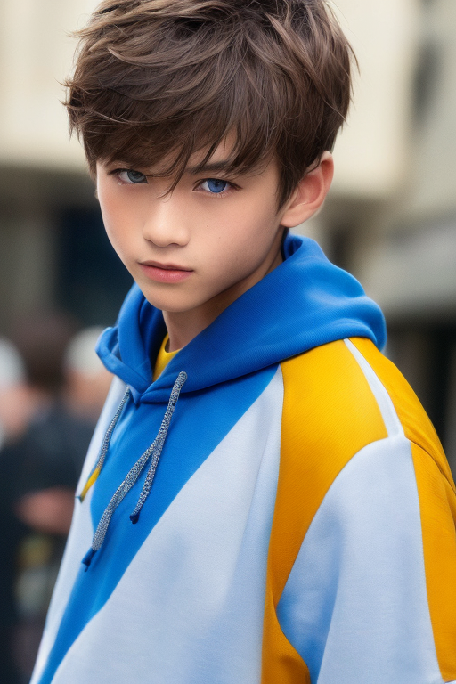  [Ai Greem] 그림_남자 405: Free image of Handsome brown hair & beautiful blue-eyed boy, teen, kid