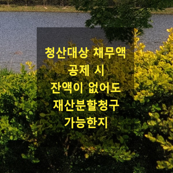  이혼 시 청산대상 채무액 공제 시 잔액이 없어도 재산분할청구 가능한지