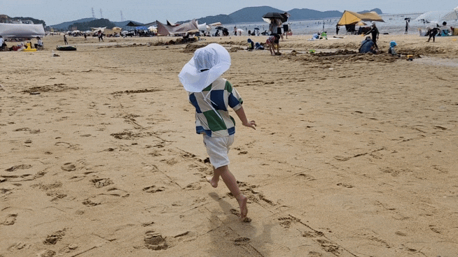  안산 대부도 방아머리 해변 늦여름 모래놀이 즐기기 (주차, 물때 알기)