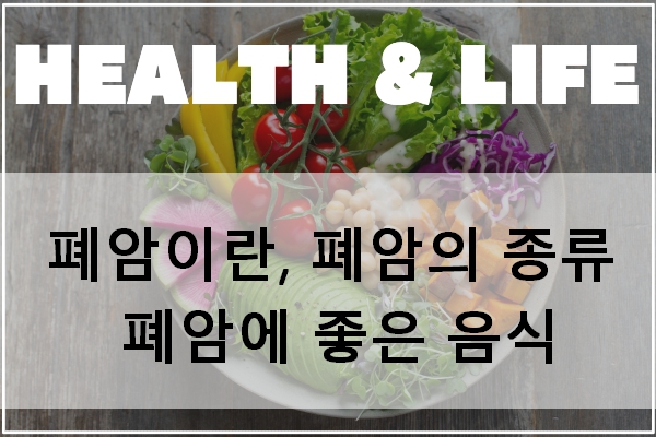  폐암이란, 폐암의 종류, 폐암에 좋은 음식