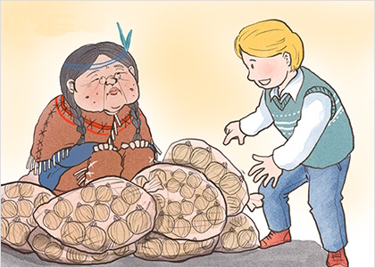 인디언 노인과 양파...