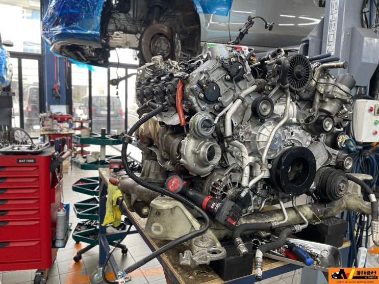  벤츠 CLS 63 AMG l 엔진 탈거ㅣ실린더 헤드 가스켓 l 타이밍 체인 커버 누유 l 엔진오일 누유ㅣ작업 2편 - 다산수입차정비,구리수입차정비,별내수입차정비,남양주수입차정비