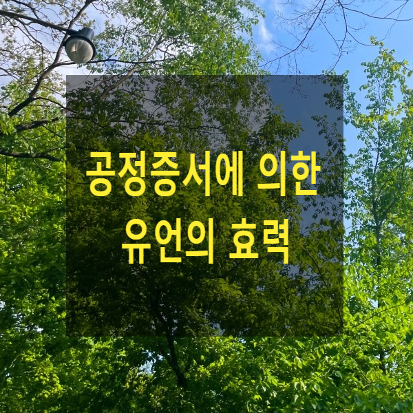  상속 - 공정증서에 의한 유언의 효력(유언 공증)