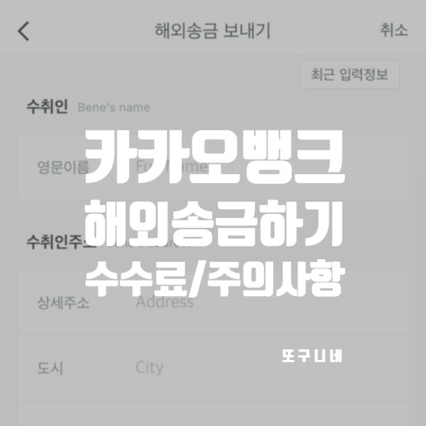  카카오뱅크 해외송금 하기 (수수료, 필요한 정보, 주의사항)
