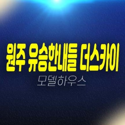 원주 혁신도시 유승한내들 더스카이 2블럭 반곡동 미분양아파트 분양가상한제 계약금5%아파트 중대형아파트 견본주택 예약