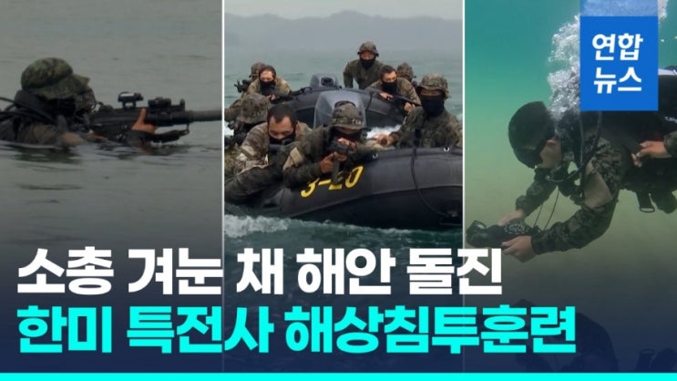 <b>한미</b> <b>특전사</b> "해상침투훈련 실시"