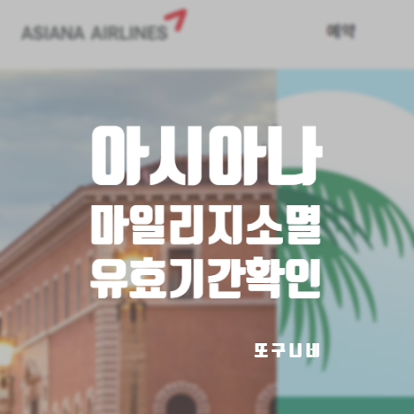  아시아나 마일리지 소멸 유효기간 조회하는 방법