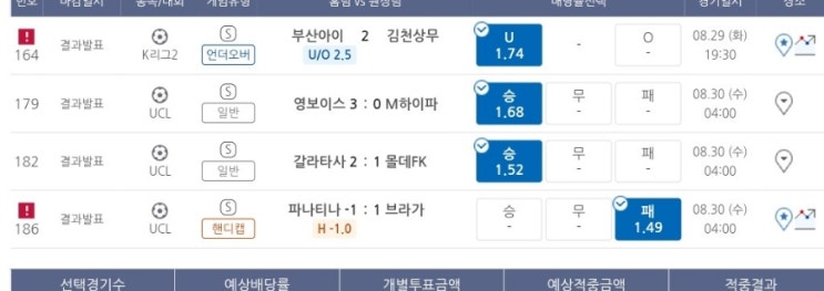 프로토 8/29일 국축 해축 4경기 올킬 적중 프로토 8/29일 국축 해축 4경기 올킬 적중