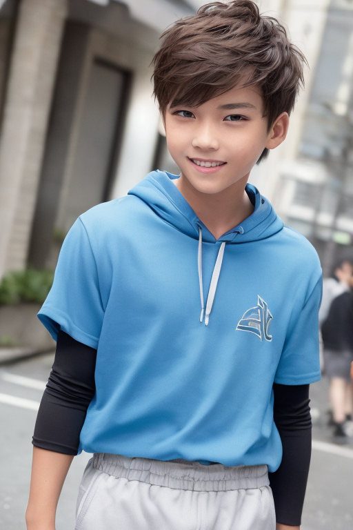  [Ai Greem] 그림_남자 415: Free image of a handsome & cute boy with  brown hair.