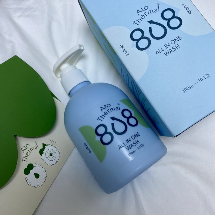  정제수 NO 국내 온천수가 담긴 아토808 올인원 워시 하나로 예민한 피부 케어 끝