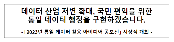 「2023년 통일 데이터 활용 아이디어 공모전」 시상식 개최 「2023년 통일 데이터 활용 아이디어 공모전」 시상식 개최