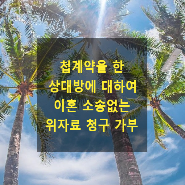  배우자가 부정행위를 한 경우 상대방에 대하여 이혼 소송없이 위자료 청구를 할 수 있는지
