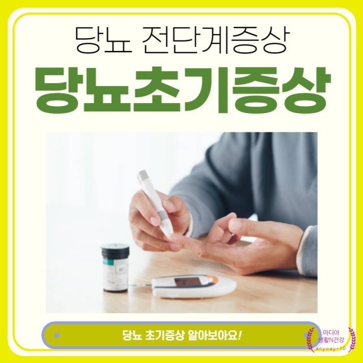  당뇨 초기증상 전단계 증상 알아보아요