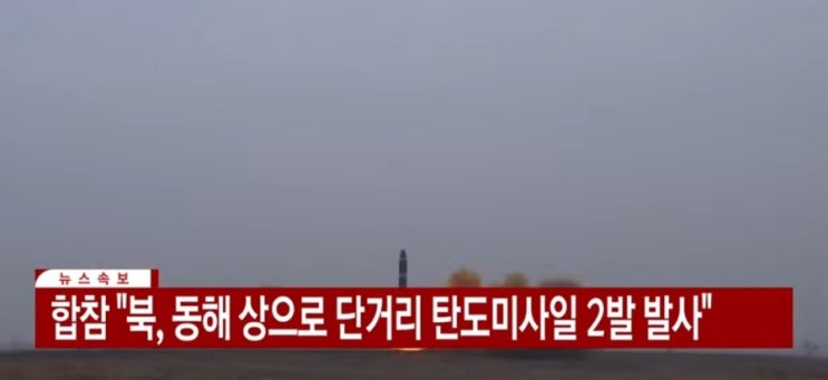 [속보]북한의 단거리 탄도미사일(SRBM) 2발 심야 발사