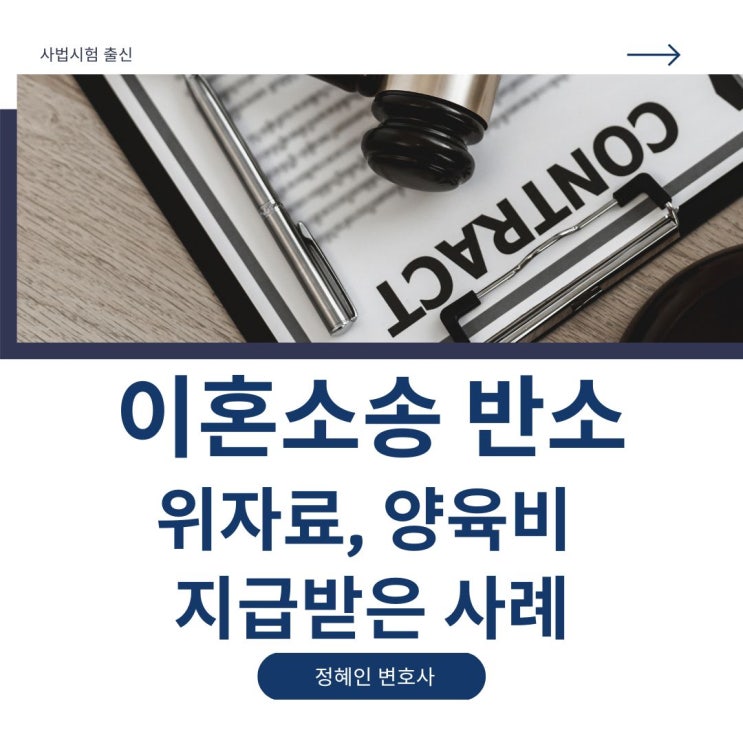 이혼소송 반소로 위자료, 양육비 지급받은 성공사례