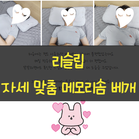  리슬립 자세 맞춤 메모리솜 베개 기능성 베개 후기