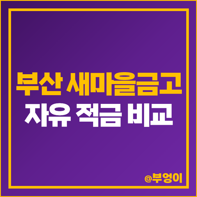 부산 새마을금고 금리 비교 단기 고금리 자유 적금 특판 이자 추천 부산 새마을금고 금리 비교 단기 고금리 자유 적금 특판 이자 추천