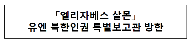 엘리자베스 살몬 유엔 북한인권 특별보고관 방한