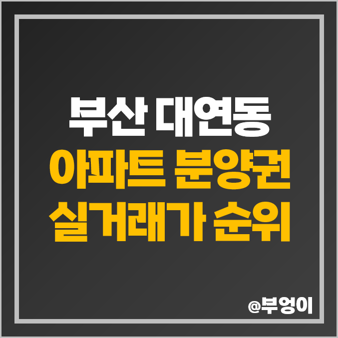 부산 대연동 아파트 분양권 매매 가격 시세 대연 푸르지오 클라센트 힐스테이트 센트럴