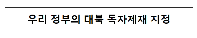 우리 정부의 대북 독자제재 지정