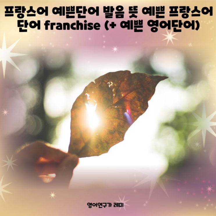프랑스어 예쁜단어 발음 뜻 예쁜 프랑스어 단어 franchise (+ 예쁜 영어단어) 프랑스어 예쁜단어 발음 뜻 예쁜 프랑스어 단어 franchise (+ 예쁜 영어단어)