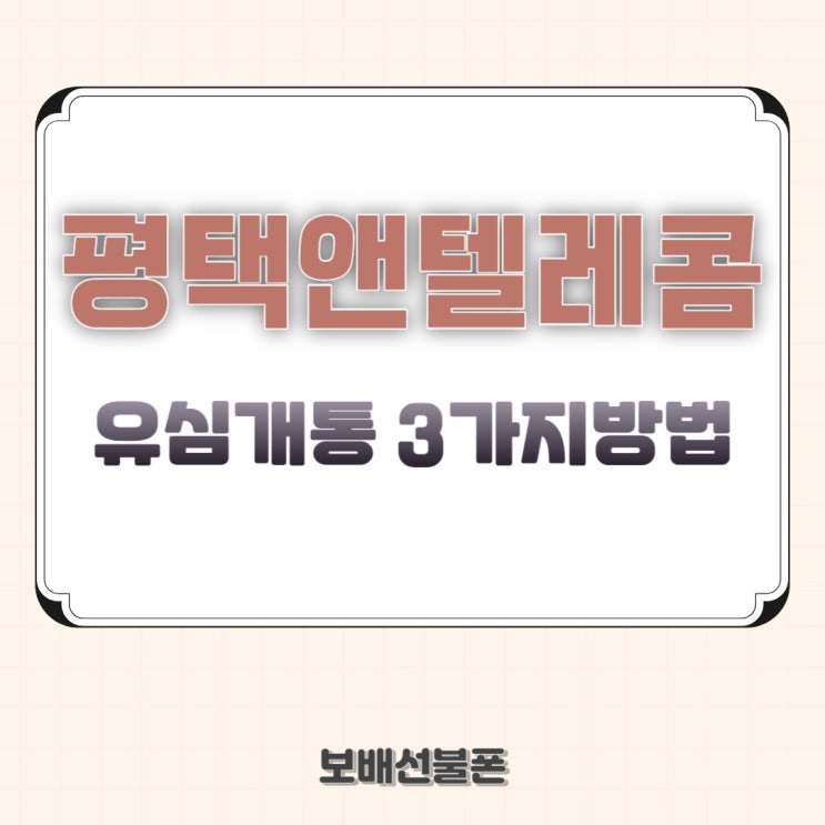 평택앤텔레콤 유심개통 3가지방법. 평택앤텔레콤 유심개통 3가지방법.