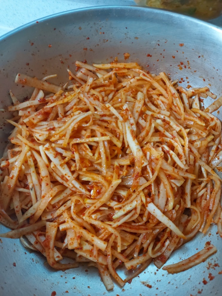 [요리, 레시피] [초간단 레시피] 채김치(무생채) 만들기