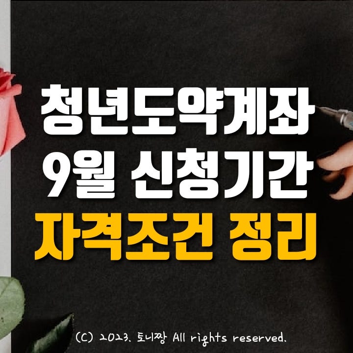 청년도약계좌 9월 신청기간, 자격조건 총정리 청년도약계좌 9월 신청기간, 자격조건 총정리