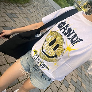 GANNI 가니 스마일 티셔츠 내돈내산 충동구매 (xs 사이즈 실착)