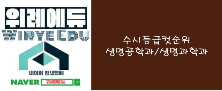  [수시] 등급컷순위 : 생명공학과/생명과학과