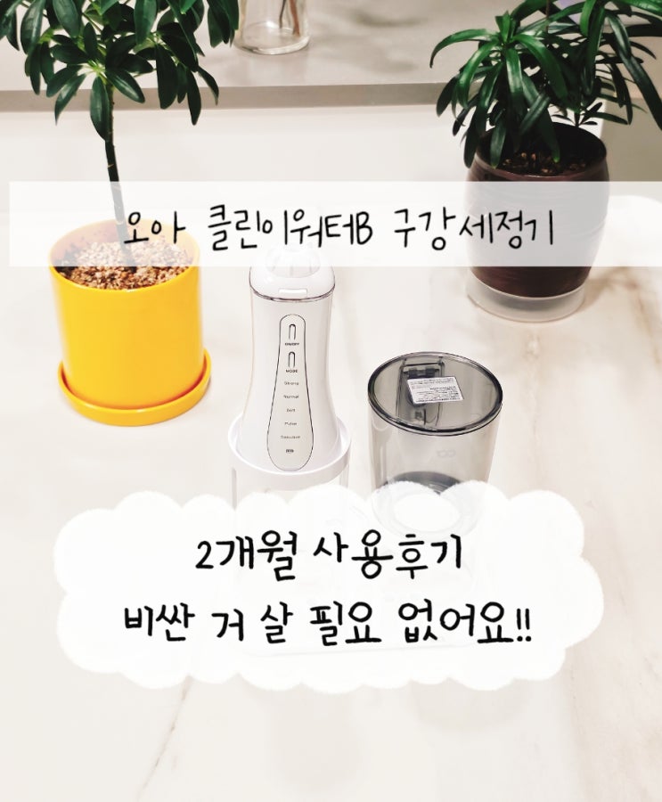  오아  워터픽 구강세정기 클린이워터B, 2개월 사용 후기, 비싼 거 살 필요 없어요