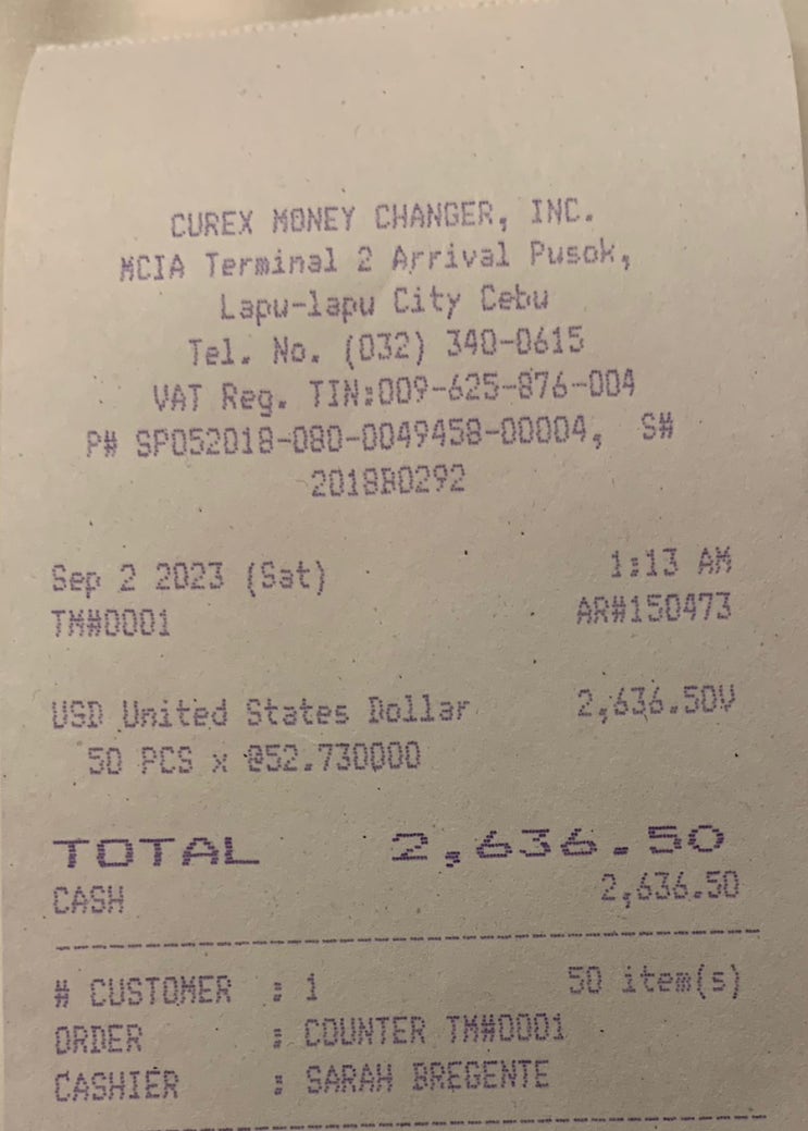  [일상-해외여행] 세부 공항, 세부 Pier1 항구 환전소 위치 및 환율 (2023.09.02 기준)