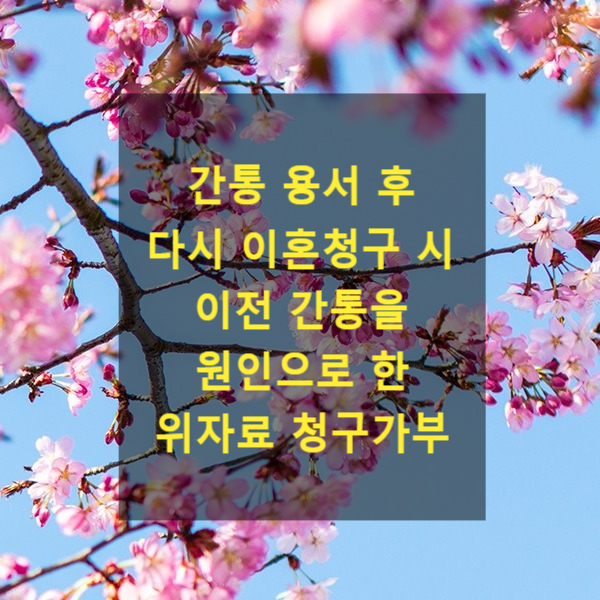  불륜을 용서한 후 다시 이혼청구를 하는 경우 이전 불륜을 원인으로 한 위자료 청구를 할 수 있는지