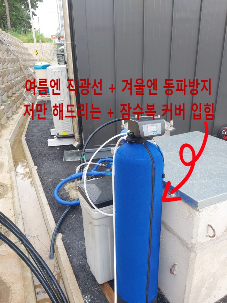 지하수 질산성질소 문제됨, 충남 논산 유명 음식점, 썩은물 지표 지하수 질산성질소 정수 설치 완료.