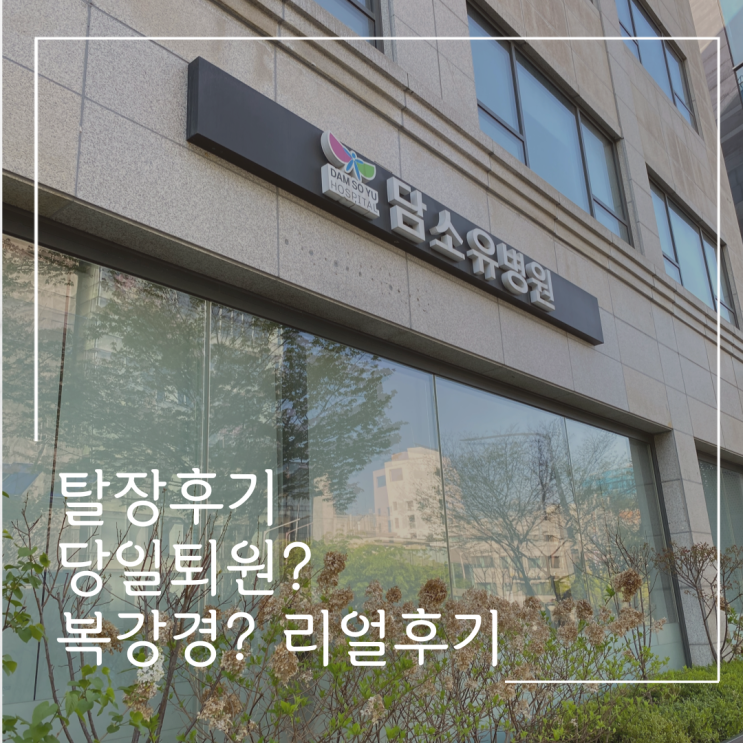  <담소유병원> 서혜부탈장수술, 성인탈장수술 후기